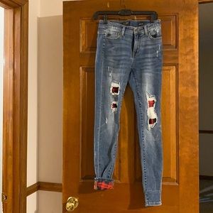 Judy Blue plaid insert jeans